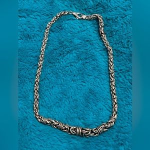 18” JTV - graduated Byzantine chain in 9.25 Sterling silver